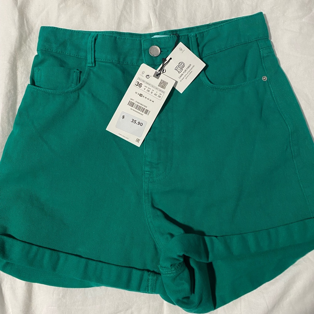 Zara Green Shorts